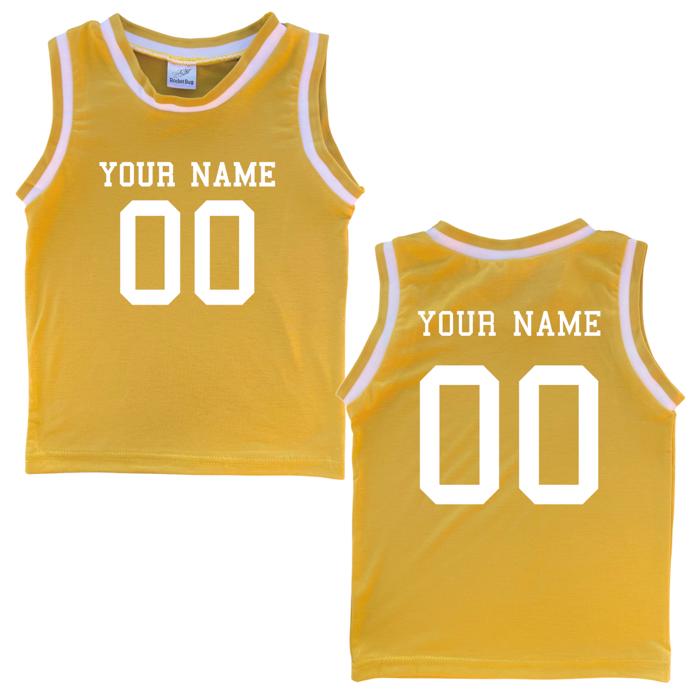 Custom Sleeveless Basketball Sport Jersey for Toddlers - Personalized with Name & Number