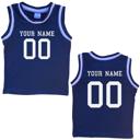 3T Navy Custom Sleeveless Basketball Sport Jersey for Toddlers - Personalized with Name & Number