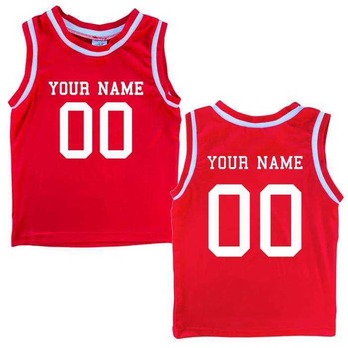 Custom Sleeveless Basketball Sport Jersey for Toddlers - Personalized with Name & Number