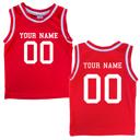 2T Red Custom Sleeveless Basketball Sport Jersey for Toddlers - Personalized with Name & Number