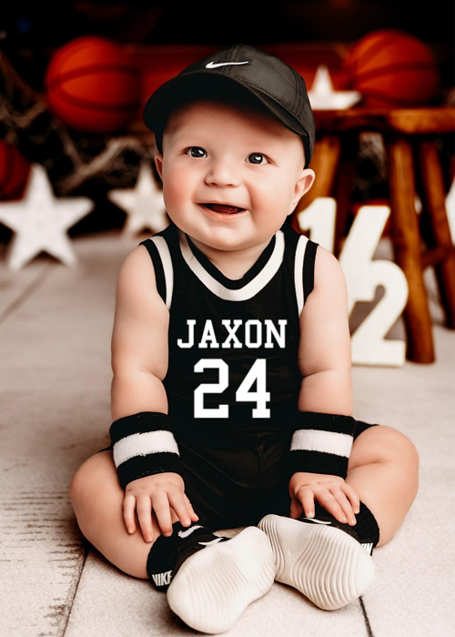 Custom Sleeveless Basketball Sport Jersey for Babies - Personalized with Name & Number