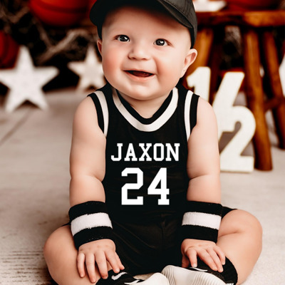 Custom Sleeveless Basketball Sport Jersey for Babies - Personalized with Name & Number