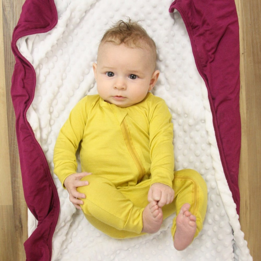 Silky Long Sleeve Zipper Baby Romper