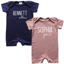  First + Middle Name Personalized (Modern Cursive) Shorts Romper