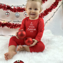  First Christmas Silky Long Sleeve Baby Romper