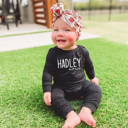  Personalized Mod First  Middle Name Silky Baby Long Sleeve Romper