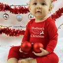  Personalized First Christmas Long Sleeve Baby Romper