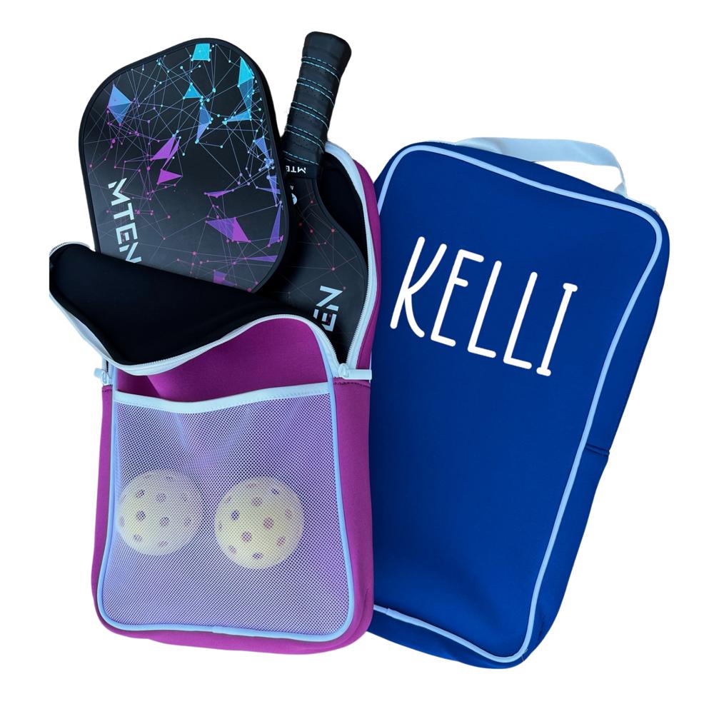 Personalized Pickleball Paddle Bags - Racket Cover for Two Paddles