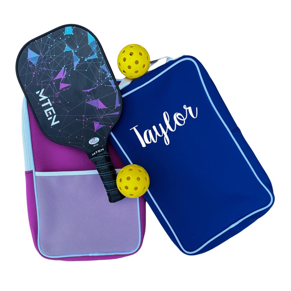 Personalized Pickleball Paddle Bags - Racket Cover for Two Paddles