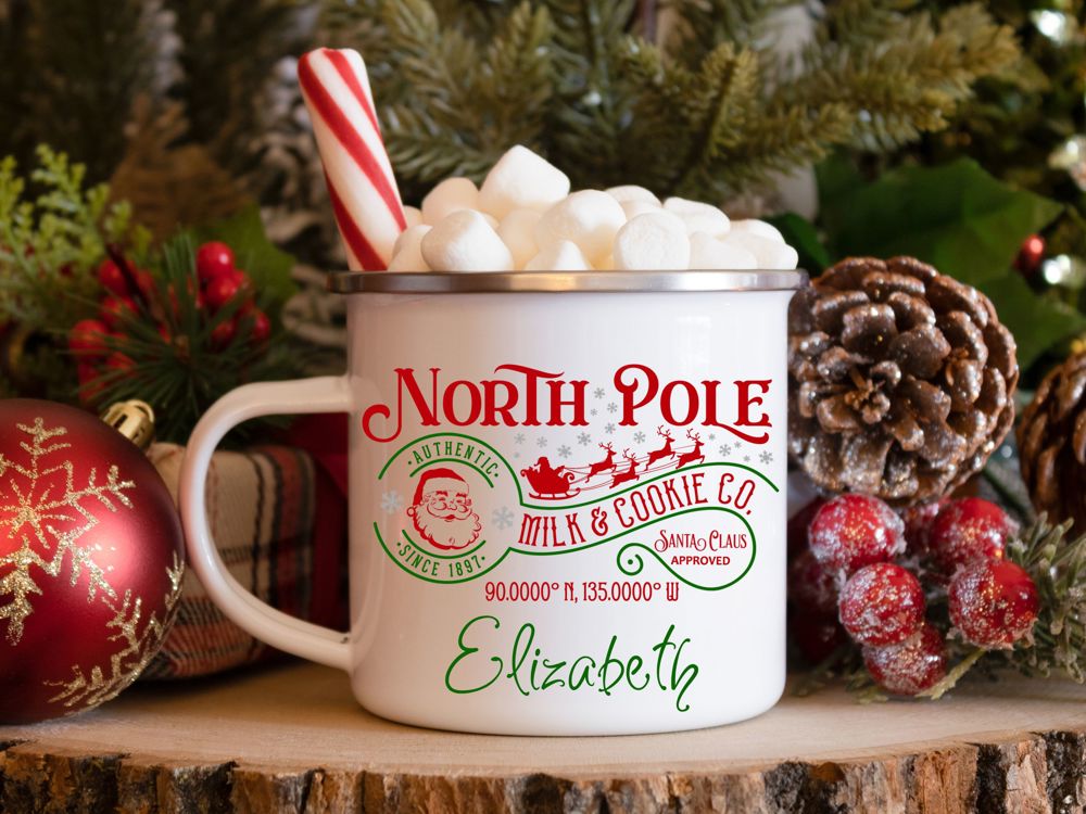 Personalized Christmas hot cocoa mug