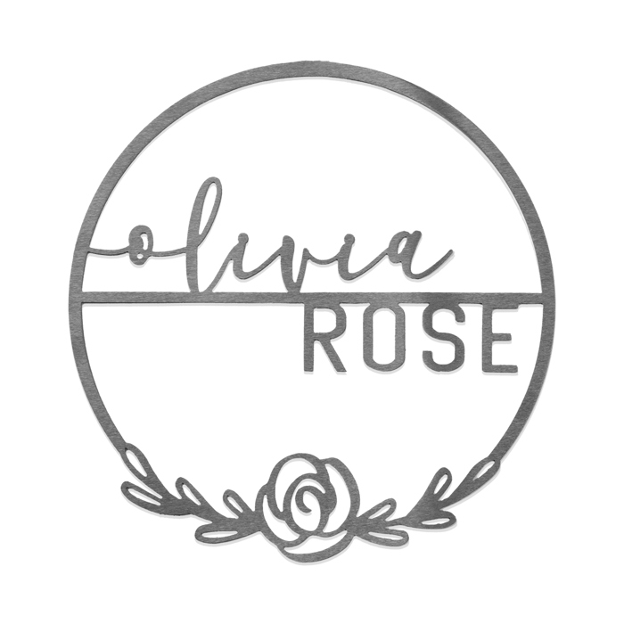 Mountain Rose Sign Collection - Circle Sign with First and Last Name