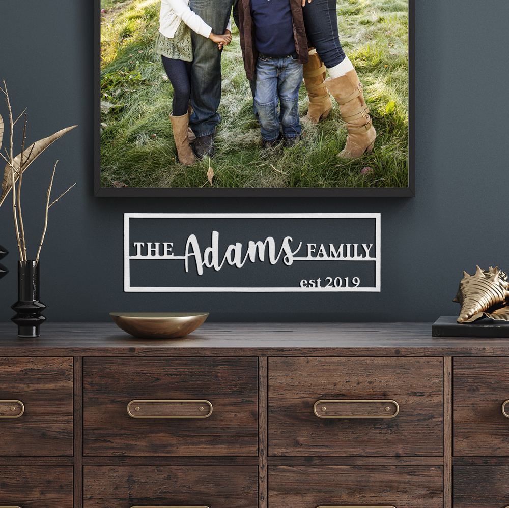 Family Name Plaque - Personalized Last Name Established Sign for Home