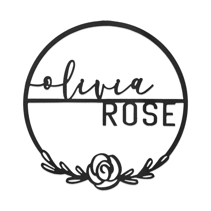 Mountain Rose Sign Collection - Circle Sign with First and Last Name