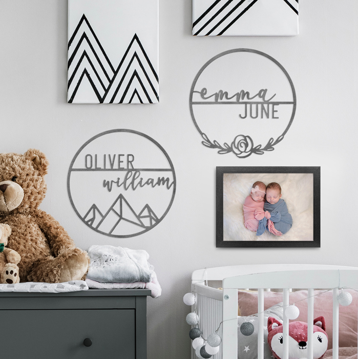 Mountain Rose Sign Collection - Circle Sign with First and Last Name