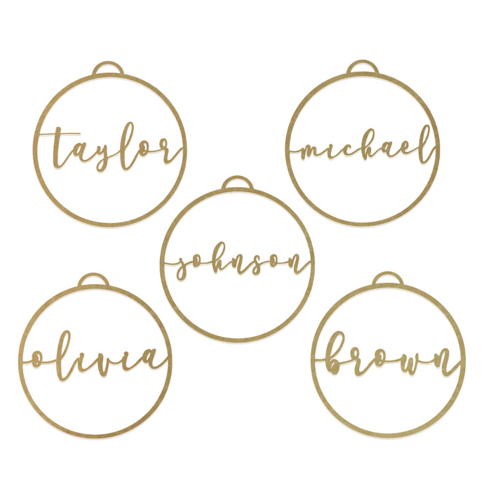 Minimalist Custom Ornaments - 5 Pack