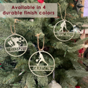 Silver Powder Coat Sports Ornament Personalized - 3 pack - 30 Sports Theme Styles - Metal Christmas Ornaments