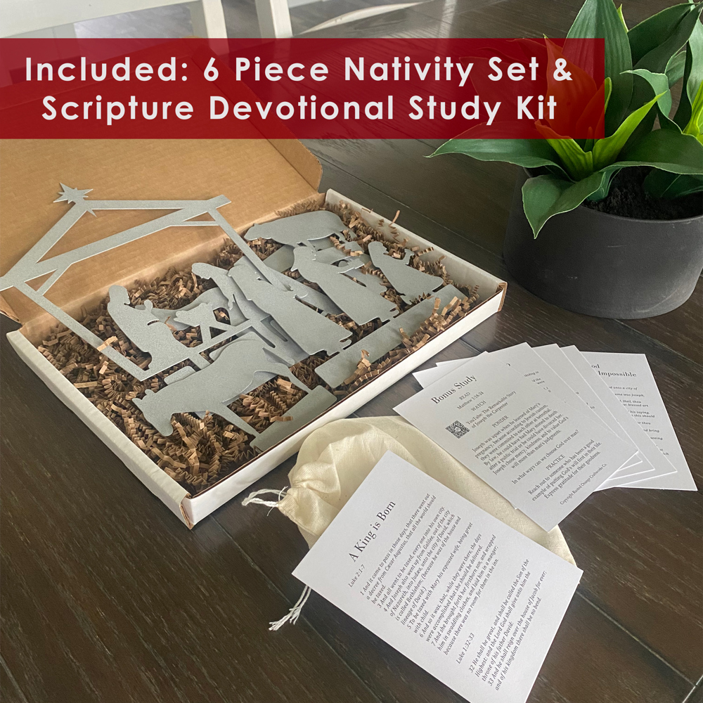 Family Christmas Nativity Set- Scripture Devotional Study Kit