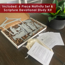 Raw Steel - can rust Family Christmas Nativity Set- Scripture Devotional Study Kit