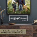 Raw Steel - can rust Family Name Plaque - Personalized Last Name Established Sign for Home