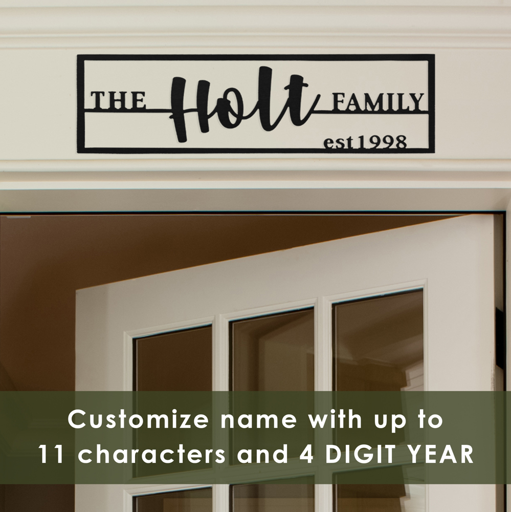 Family Name Plaque - Personalized Last Name Established Sign for Home