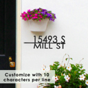 12 inch Raw Steel - can rust Magnolia Address Plaque - 3 Sizes - Modern Outside House Numbers for Address