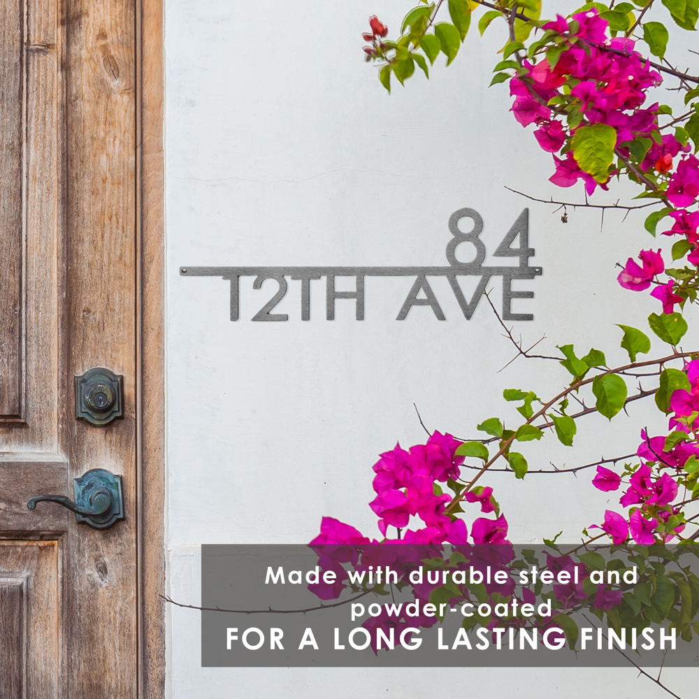 Magnolia Address Plaque - 3 Sizes - Modern Outside House Numbers for Address