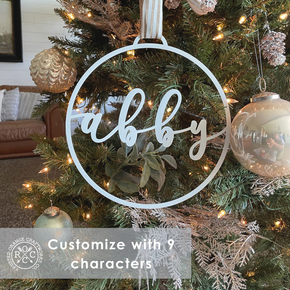 Minimalist Custom Ornaments - 5 Pack - Metal Personalized Christmas Ornaments