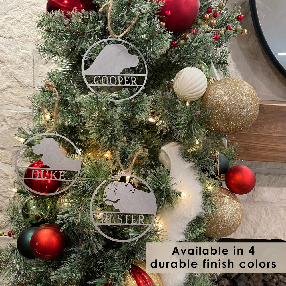 Personalized Pet Ornaments - Set of 2 - Custom Dog or Cat Christmas Tree Ornaments