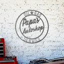 18" - Auto Shop Black Powder Coat Vintage Circle Signs
