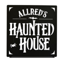 Tabletop - 8 inch Haunted House Custom Name Sign – Personalized Halloween Decoration - Tabletop or Hanging