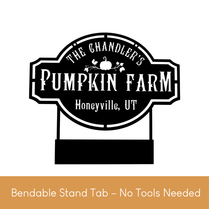 Pumpkin Farm Custom Name Sign – Personalized Fall Decor with Family Name – Farmhouse Autumn Sign for Porch, Mantel, or Entryway