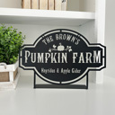 Hanging - 12 inch Pumpkin Farm Custom Name Sign – Personalized Fall Decor with Family Name – Farmhouse Autumn Sign for Porch, Mantel, or Entryway