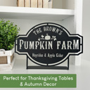 Hanging - 12 inch Pumpkin Farm Custom Name Sign – Personalized Fall Decor with Family Name – Farmhouse Autumn Sign for Porch, Mantel, or Entryway