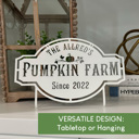 Hanging - 18 inch Pumpkin Farm Custom Name Sign – Personalized Fall Decor with Family Name – Farmhouse Autumn Sign for Porch, Mantel, or Entryway