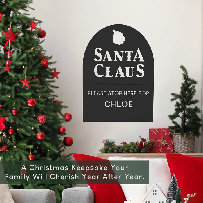 Santa Claus Personalized Christmas Stop Sign – Tabletop or Hanging