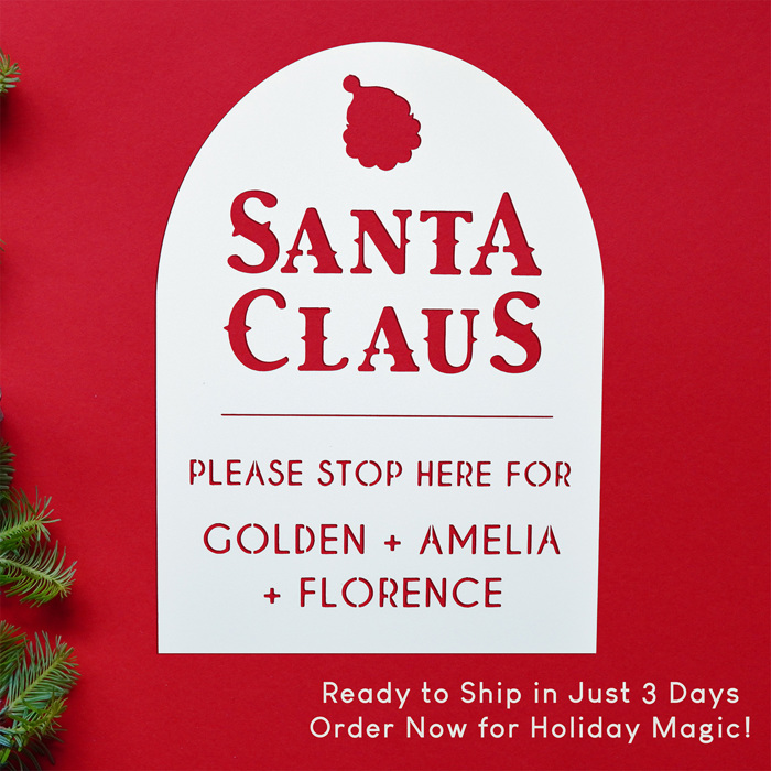 Santa Claus Personalized Christmas Stop Sign – Tabletop or Hanging