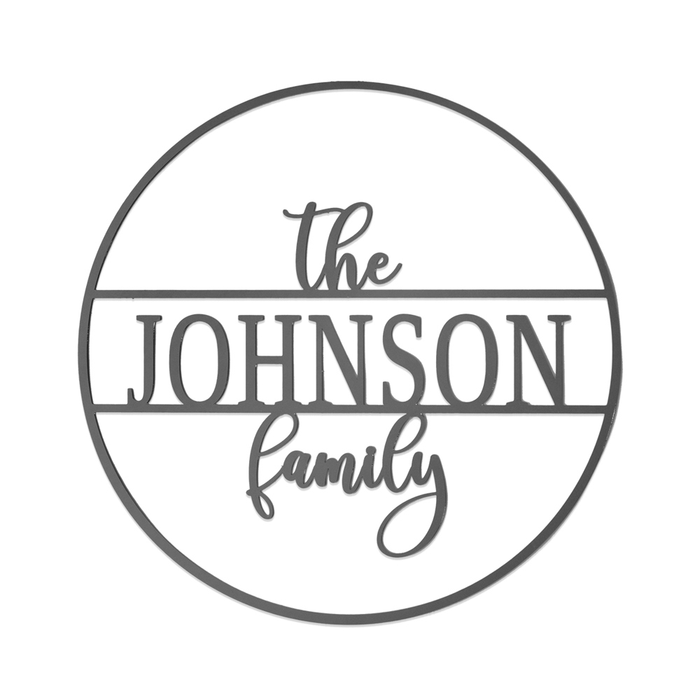 Chandler Family Sign - 2 Sizes - Personalized Metal Circle Family Name Sign