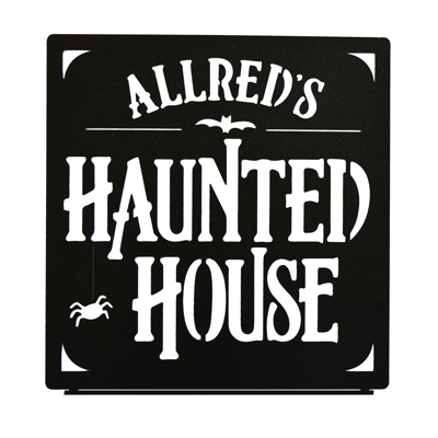 Haunted House Custom Name Sign – Personalized Halloween Decoration - Tabletop or Hanging