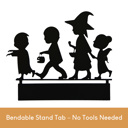  Kids Trick or Treat Silhouette – 9" Wide Halloween Tabletop Metal Decoration – Vampire, Witch, Fairy & Zombie – Bendable Stand