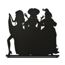  Three Salem Sisters Tabletop Silhouette | Halloween Witch Trio Outline Décor | 9" Metal Standing Sign with Bendable Tab