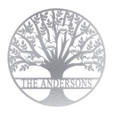 12 inch Raw Steel (can rust) Tree of Life Personalized Family Tree Metal Sign with Hearts – Custom Name & Date – Large Laser Cut Steel Wall Art