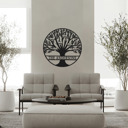  Tree of Life Personalized Family Tree Metal Sign with Hearts – Custom Name & Date – Large Laser Cut Steel Wall Art