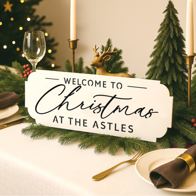 Welcome to Christmas at the [Name] – Personalized Family Sign, Tabletop or Hanging