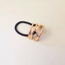  Wave Gold Metal Hair Tie, Metal Ponytail Holder, Stylish Elastic Hair Accessories, Modern Hair Accessory Gift- Double Cuff