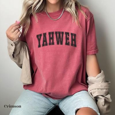 YAHWEH Graphic T-Shirt by Comfort Colors, Bold Christian Tee for Women, Distressed Faith Shirt, Church Outfit, Faith-Based T-Shirt, Gift for Her