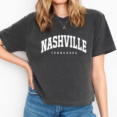 Nashville Tennessee Comfort Colors Crop Top, Vintage City Shirt, Western Graphic Tee, Country Girl Aesthetic – Rodeo Style, Cowgirl Crop Top, Country Concert Outfit, Bachelorette Shirt, Gift for Her