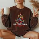  All Booked for Christmas Sweatshirt – Cute Teacher Holiday Crewneck, Book Lover Gift, Cozy Reading Christmas Top, Neutral Winter Pullover