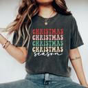  Christmas Graphic Tee Collection – 5 Festive Holiday Designs | Merry & Bright, Holly Jolly, Leopard Bolt, Retro Christmas Vibes | Gift for Her