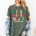  Christmas Graphic Tee Collection – 5 Festive Holiday Designs | Merry & Bright, Holly Jolly, Leopard Bolt, Retro Christmas Vibes | Gift for Her