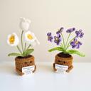  Crochet Flower Hug Pot – Emotional Support Potted Plant with Positive Message, Gift for Mom, Dad, or Teacher, Amigurumi Home Decor